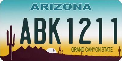 AZ license plate ABK1211