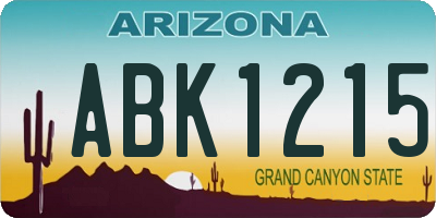 AZ license plate ABK1215