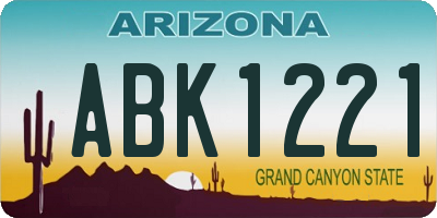 AZ license plate ABK1221