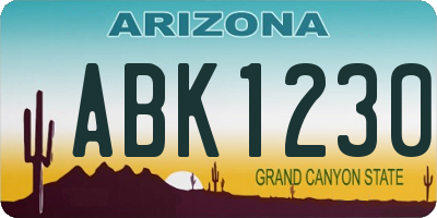 AZ license plate ABK1230