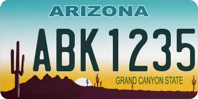 AZ license plate ABK1235