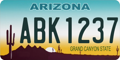 AZ license plate ABK1237