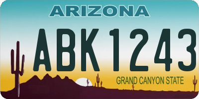 AZ license plate ABK1243