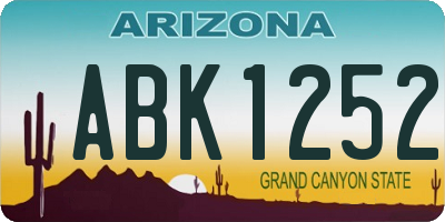 AZ license plate ABK1252