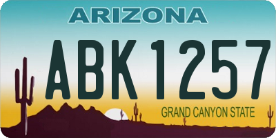 AZ license plate ABK1257