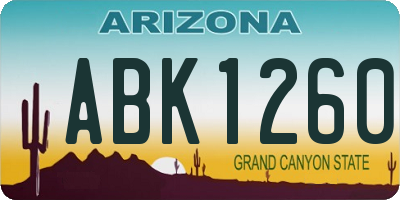AZ license plate ABK1260