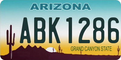 AZ license plate ABK1286