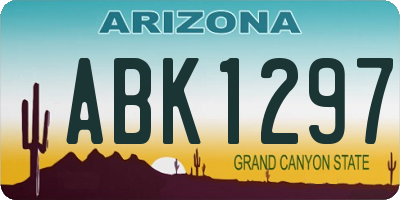 AZ license plate ABK1297