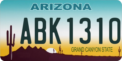 AZ license plate ABK1310