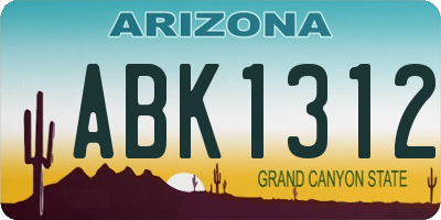 AZ license plate ABK1312