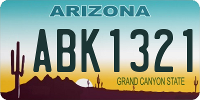 AZ license plate ABK1321
