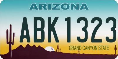 AZ license plate ABK1323