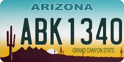 AZ license plate ABK1340