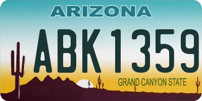AZ license plate ABK1359