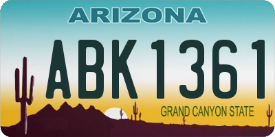 AZ license plate ABK1361