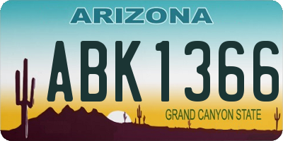 AZ license plate ABK1366