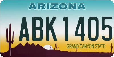 AZ license plate ABK1405