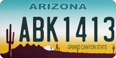 AZ license plate ABK1413
