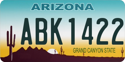 AZ license plate ABK1422