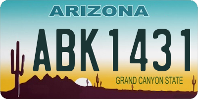 AZ license plate ABK1431