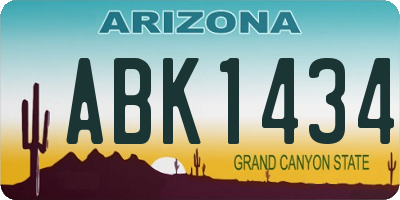 AZ license plate ABK1434