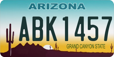 AZ license plate ABK1457