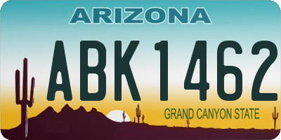 AZ license plate ABK1462