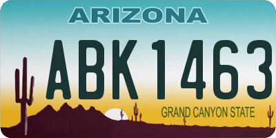AZ license plate ABK1463