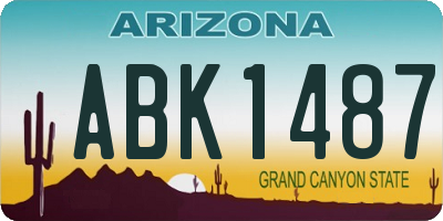 AZ license plate ABK1487