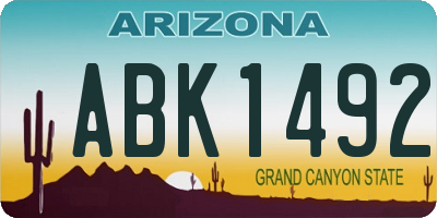AZ license plate ABK1492