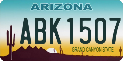 AZ license plate ABK1507