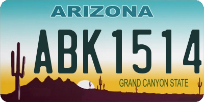 AZ license plate ABK1514