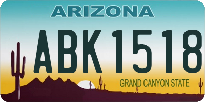AZ license plate ABK1518
