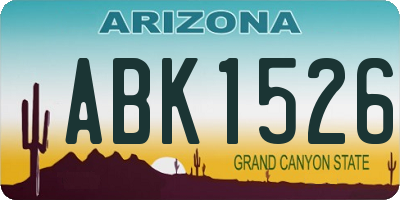 AZ license plate ABK1526