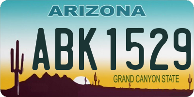 AZ license plate ABK1529