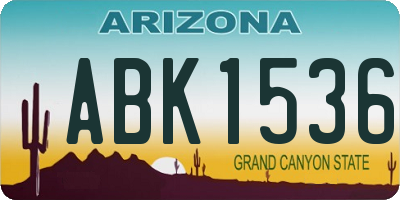 AZ license plate ABK1536
