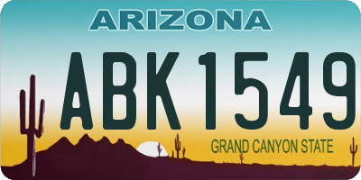 AZ license plate ABK1549