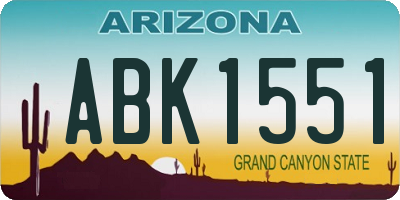 AZ license plate ABK1551