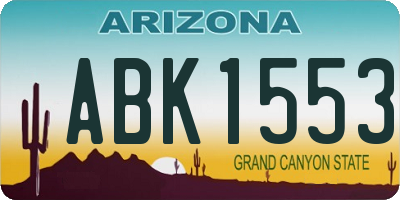 AZ license plate ABK1553