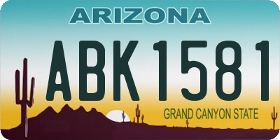 AZ license plate ABK1581
