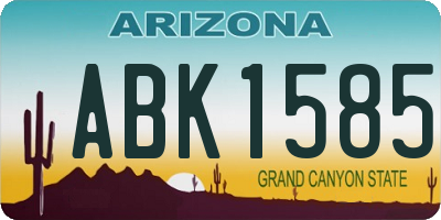 AZ license plate ABK1585