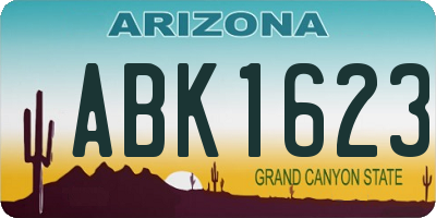 AZ license plate ABK1623