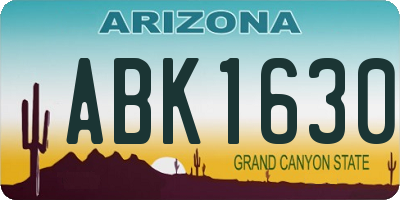 AZ license plate ABK1630