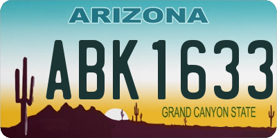 AZ license plate ABK1633