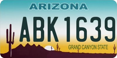 AZ license plate ABK1639