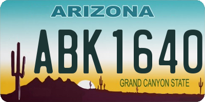 AZ license plate ABK1640