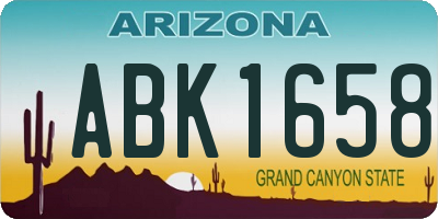 AZ license plate ABK1658