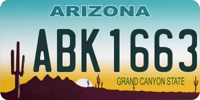 AZ license plate ABK1663