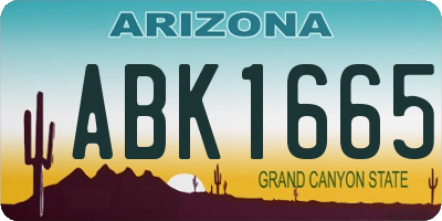 AZ license plate ABK1665