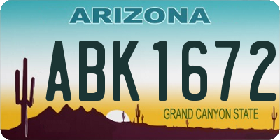 AZ license plate ABK1672